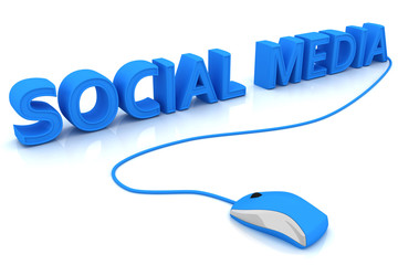 Fototapeta premium Computer mouse and the word Social Media