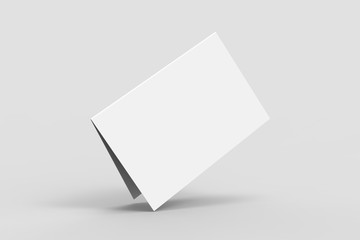 Half-fold brochure blank white template for mock up and presentation design. 3d illustration.