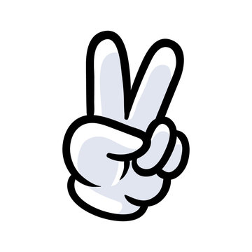 Cartoon Peace Hand Sign Stock Vector | Adobe Stock