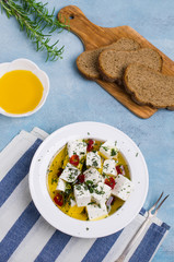 Traditional white cheese slices