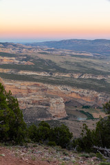 Fototapeta na wymiar Views of Steamboat Rock and Jenny Lind Rock in Dinosaur National Park, Colorado.
