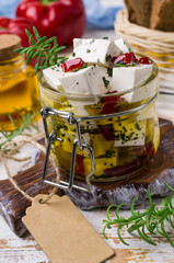 Traditional white cheese slices