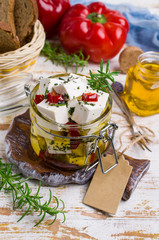 Traditional white cheese slices