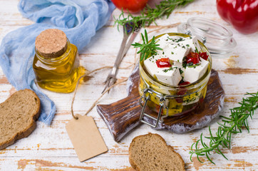 Traditional white cheese slices