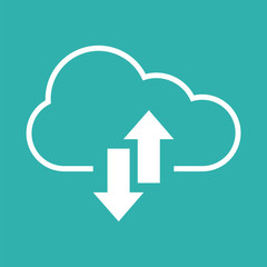 upload download icon with cloud and arrow