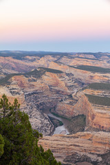 Views of Steamboat Rock and Jenny Lind Rock in Dinosaur National Park, Colorado.