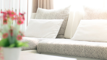 Living room white tone modern room