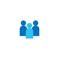 People Icon. Business corporate team working together. Social network group logo symbol. Crowd sign. Leadership or community concept. Vector illustration in flat style.