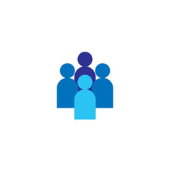 People Icon. Business corporate team working together. Social network group logo symbol. Crowd sign. Leadership or community concept. Vector illustration in flat style.