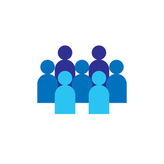 People Icon. Business corporate team working together. Social network group logo symbol. Crowd sign. Leadership or community concept. Vector illustration in flat style.
