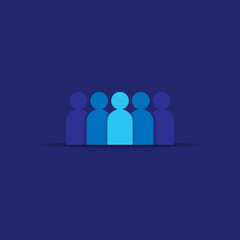 People Icon. Business corporate team working together. Social network group logo symbol. Crowd sign. Leadership or community concept. Vector illustration in flat style.