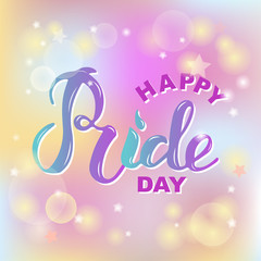 Happy Pride day text isolated on background.