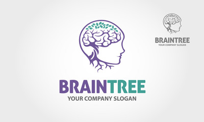 Brain Tree vector logo template. Simple work and adjusted to suit your business.