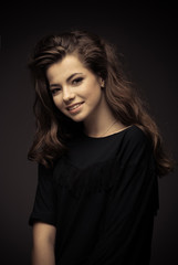 Naklejka premium Fashion woman studio portrait