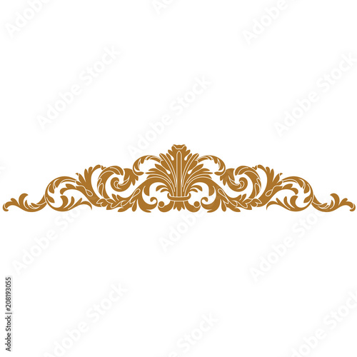 Golden Vintage Baroque Ornament Corner Retro Pattern