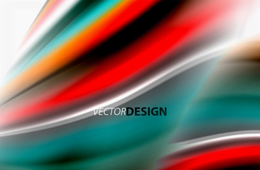 Rainbow color waves, vector blurred abstract background