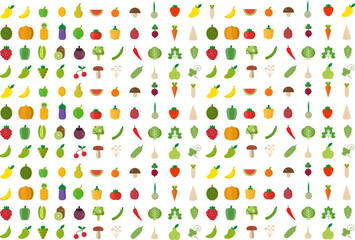 Isolated vegetables fruits background. vector illustration - obrazy, fototapety, plakaty