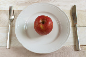 Diet  Concept  Apple White Dish
