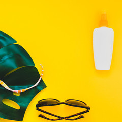 Summer vacations creative flat lay concept