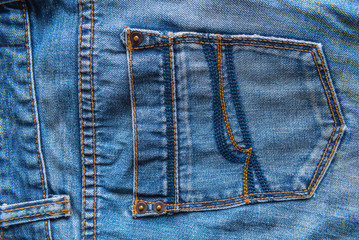 Fototapeta premium Close up blue jeans background and texture