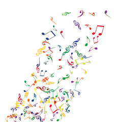 Musical Signs. Modern Background with Notes. Vector Element for Musical Poster, Banner, Advertising, Card. Minimalistic Simple Background.