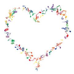 Musical Signs. Modern Background with Notes. Vector Element for Musical Poster, Banner, Advertising, Card. Minimalistic Simple Background.