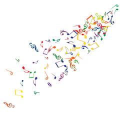 Musical Signs. Modern Background with Notes. Vector Element for Musical Poster, Banner, Advertising, Card. Minimalistic Simple Background.