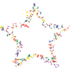 Musical Signs. Modern Background with Notes. Vector Element for Musical Poster, Banner, Advertising, Card. Minimalistic Simple Background.