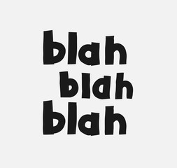 Hand-drawn youth Vector Hand-painted text Blah Blah Blah