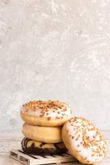 Donuts with salted caramel and chocolate