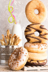 Donuts with salted caramel and chocolate