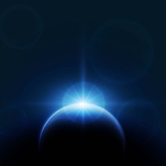 Planet earth with sunrise. vector illustration