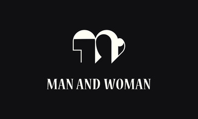 People Face logo concept for brand, company, startup. Man and Woman face logo. Luxury design
