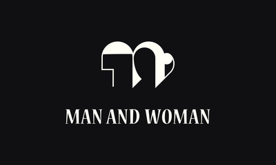 People Face logo concept for brand, company, startup. Man and Woman face logo. Luxury design