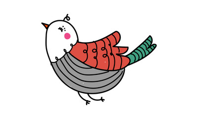 Hand drawn bird illustration.