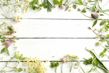 essbare Blüten Blätter Blatt Blüte Tisch Holz Holztisch essbar Wildkräuter Kräuter...