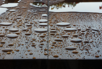 Wood background with water drops