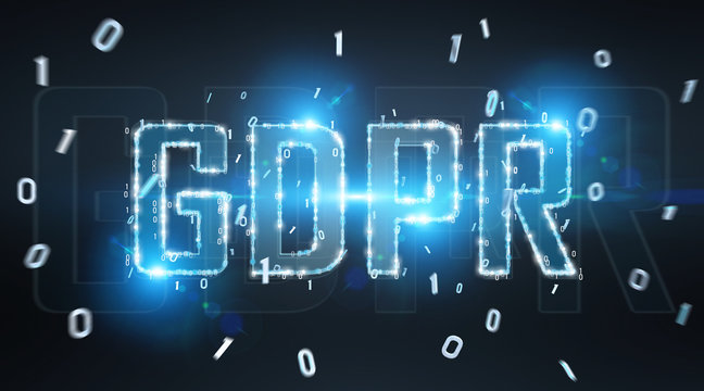 Digital GDPR interface 3D rendering