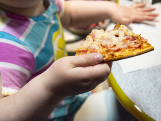 baby and fast food close-up