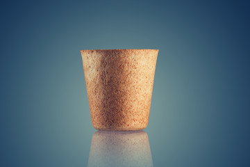 Bio wafer cup for hot coffee drink isolated on white