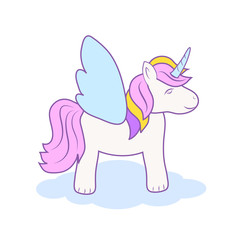 hand drawing cute unicorn icon stock vector illustration design