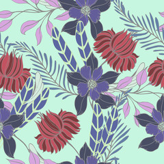 Abstract elegance pattern with floral background.