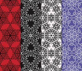 set of decorative ethnic ornament. Seamless vector illustration. For printing on fabric, paper for scrapbooking, wallpaper, cover, page book.