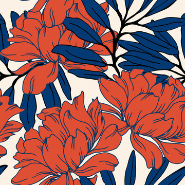 Abstract elegance pattern with floral background.