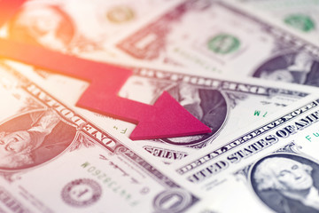 Close up of one dollar money currency usa bill