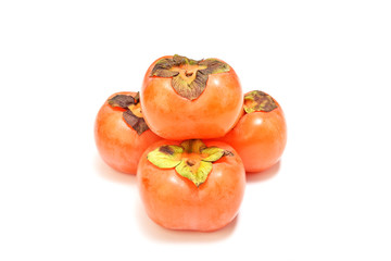 Ripe persimmon isolated on white background