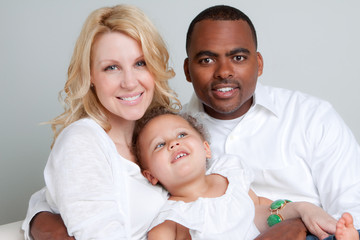 Biracial Family Smiling