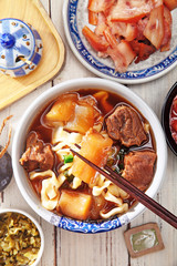 Braised beef noodles - a popular food in Taiwan       