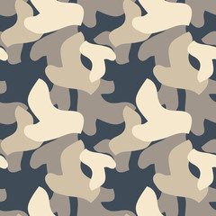 Fototapeta premium Abstract camo background as urban camouflage in different shades of beige, brown and blue