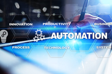 Automation concept as an innovation, improving productivity in technology and business processes.